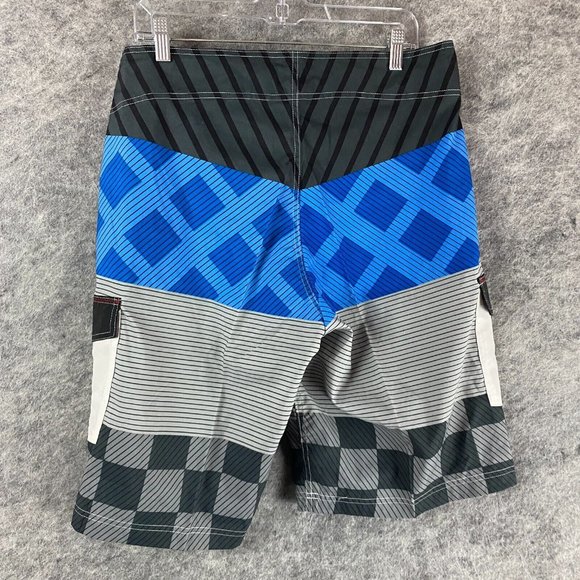 Molokai Board Shorts Size 36 Men's 100% Polyester Adults Blue Striped 2 - Picture 5 of 7